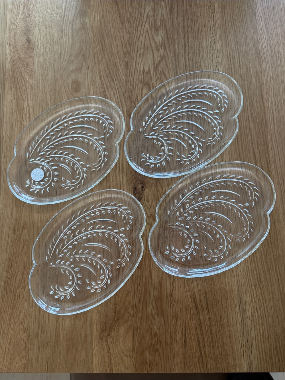 Vintage  Federal Glass "Homestead"
Pattern Snack Plate 1950’s USA - Set of 4